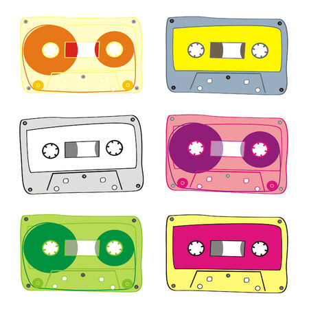 fully editable audio cassette のイラスト素材