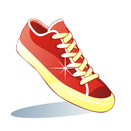 fully editable vector illustration of isolated shoesのイラスト素材