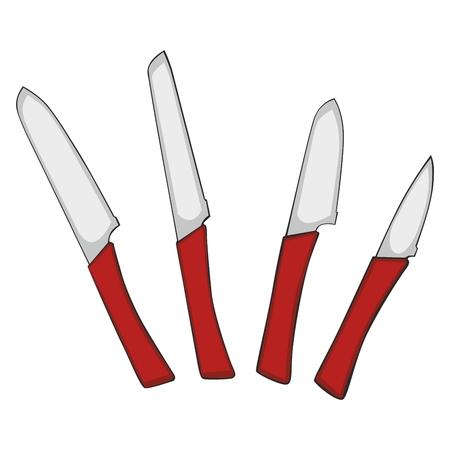 fully editable illustration of isolated knivesのイラスト素材