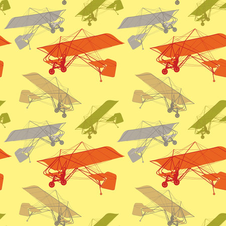 fully editable illustration seamless pattern with isolated gliders