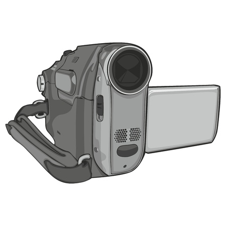 fully editable illustration of isolated video cam on white backgroundのイラスト素材