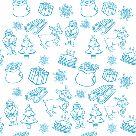 fully editable vector illustration of seamless background with christmass itemsのイラスト素材