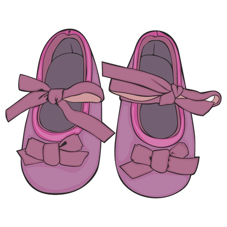 fully editable vector Illustration of a pair of baby shoesのイラスト素材