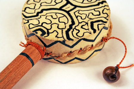traditional percussion instrument on white background 