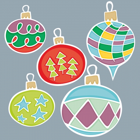 fully editable vector illustration with christmas globesのイラスト素材