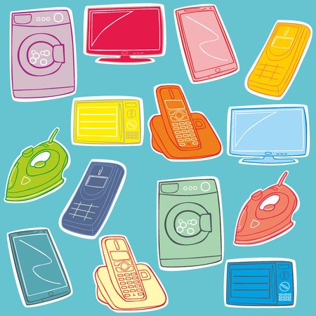 fully editable vector illustration of home applianceのイラスト素材