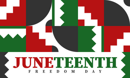 Juneteenth. Freedom and Emancipation day in June. Independence Day. Annual African-American holiday, celebrated in June 19. American history and heritage. Vector illustrationのイラスト素材