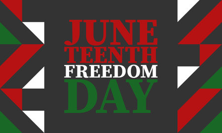 Juneteenth. Freedom and Emancipation day in June. Independence Day. Annual African-American holiday, celebrated in June 19. American history and heritage. Vector illustrationのイラスト素材