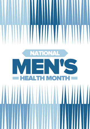 National Men's Health Month in June. Celebrated in United States. Educational program that teaches you how to work on your body. Healthy eating, exercise and disease preventionのイラスト素材