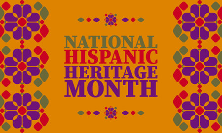 National Hispanic Heritage Month in United States. Celebrate annual in September and October. Latin American and Hispanic ethnicity culture. National fabric vector texturesのイラスト素材