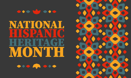 National Hispanic Heritage Month in United States. Celebrate annual in September and October. Latin American and Hispanic ethnicity culture. National fabric vector texturesのイラスト素材
