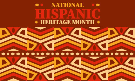 National Hispanic Heritage Month in United States. Celebrate annual in September and October. Latin American and Hispanic ethnicity culture. National fabric vector texturesのイラスト素材