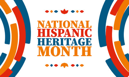 National Hispanic Heritage Month in United States. Celebrate annual in September and October. Latin American and Hispanic ethnicity culture. National fabric vector texturesのイラスト素材