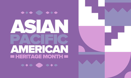 Asian Pacific American Heritage Month in May. Ð¡elebrates the culture, traditions and history of Asian Americans and Pacific Islanders in United States. Vector poster. Illustrationのイラスト素材