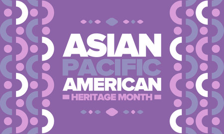 Asian Pacific American Heritage Month in May. Ð¡elebrates the culture, traditions and history of Asian Americans and Pacific Islanders in United States. Vector poster. Illustrationのイラスト素材
