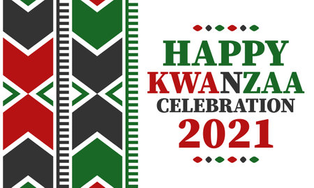 Kwanzaa celebration. Happy African and African-American holiday. Seven days festival, celebrate annual from December to January. Black History. Vector illustration. Posterのイラスト素材