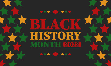 Black History Month in February. African American Culture and History. Celebrated annual in United States and Canada. In October in Great Britain. Vector poster, tradition ornament