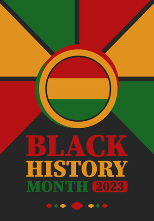 Black History Month in February. African American Culture and History. Celebrated annual in United States and Canada. In October in Great Britain. Vector poster, tradition ornamentのイラスト素材