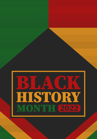 Black History Month in February. African American Culture and History. Celebrated annual in United States and Canada. In October in Great Britain. Vector poster, tradition ornamentのイラスト素材