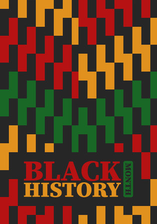Black History Month in February. African American Culture and History. Celebrated annual in United States and Canada. In October in Great Britain. Vector poster, tradition ornamentのイラスト素材
