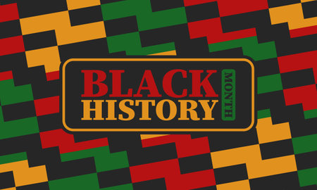 Black History Month in February. African American Culture and History. Celebrated annual in United States and Canada. In October in Great Britain. Vector poster, tradition ornamentのイラスト素材