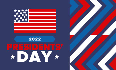 Happy Presidents' Day in February. Celebrated in United States. Washington's Birthday. Federal...