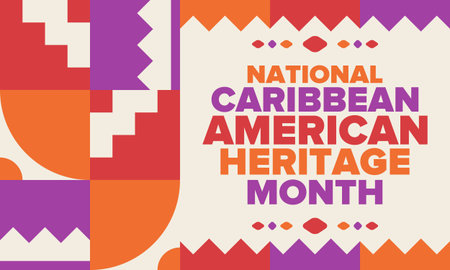 Caribbean American Heritage Month in June. Culture Month to the people of America. Celebrate annual with festival. Happy holiday. Vector illustration. Posterのイラスト素材