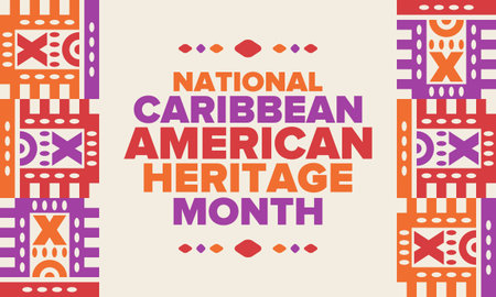 Caribbean American Heritage Month in June. Culture Month to the people of America. Celebrate annual with festival. Happy holiday. Vector illustration. Posterのイラスト素材