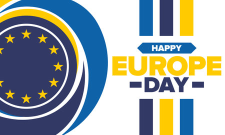 Europe Day. Annual public holiday in May. Is the name of two annual observance days - 5 May by the Council of Europe and 9 May by the European Union. Vector ilustration. Posterのイラスト素材