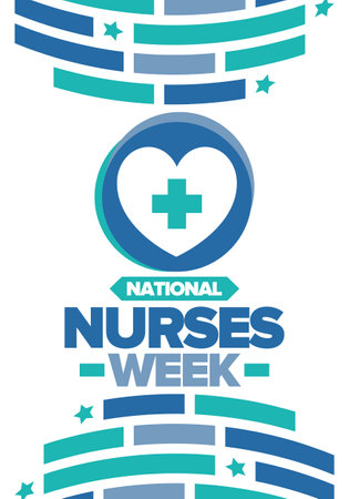 National Nurses Week. Medical and health care concept. Fighters against viruses and diseases. Thank you nurses. In honour of the nurses and doctors. Celebrated annual. Vectorのイラスト素材