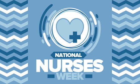 National Nurses Week. Medical and health care concept. Fighters against viruses and diseases. Thank you nurses. In honour of the nurses and doctors. Celebrated annual. Vectorのイラスト素材