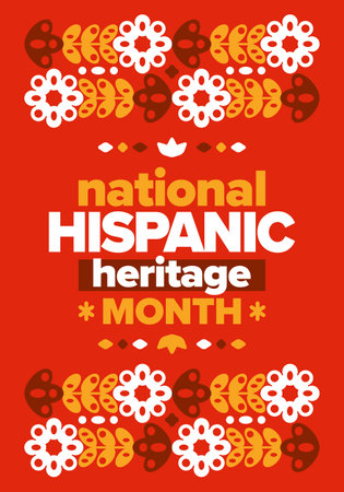 National Hispanic Heritage Month in United States. Celebrate annual in September and October. Latin American and Hispanic ethnicity culture. National fabric vector textures. Vectorのイラスト素材