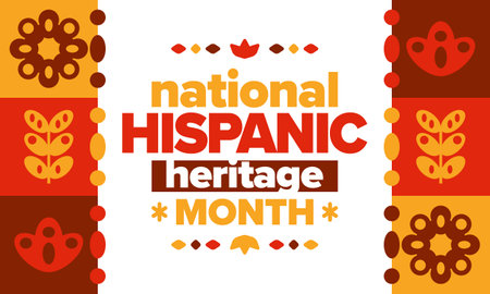 National Hispanic Heritage Month in United States. Celebrate annual in September and October. Latin American and Hispanic ethnicity culture. National fabric vector textures. Vectorのイラスト素材