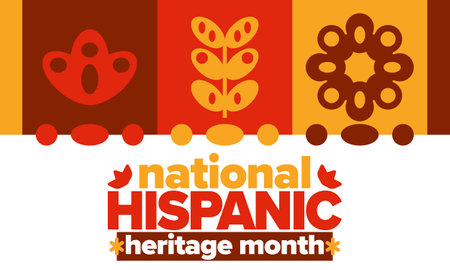 National Hispanic Heritage Month in United States. Celebrate annual in September and October. Latin American and Hispanic ethnicity culture. National fabric vector textures. Vectorのイラスト素材