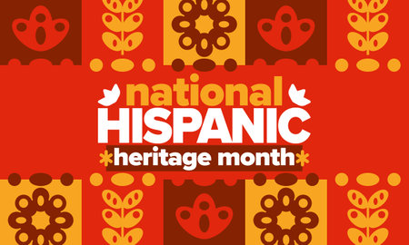 National Hispanic Heritage Month in United States. Celebrate annual in September and October. Latin American and Hispanic ethnicity culture. National fabric vector textures. Vectorのイラスト素材