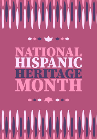 National Hispanic Heritage Month in United States. Celebrate annual in September and October. Latin American and Hispanic ethnicity culture. National fabric vector texturesのイラスト素材