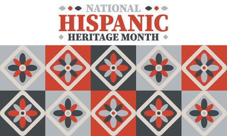 National Hispanic Heritage Month in United States. Celebrate annual in September and October. Latin American and Hispanic ethnicity culture. National fabric vector texturesのイラスト素材