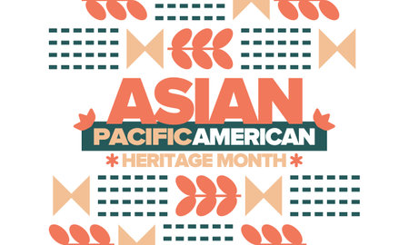 Asian Pacific American Heritage Month in May. Ð¡elebrates the culture, traditions and history of Asian Americans and Pacific Islanders in United States. Vector poster. Illustrationのイラスト素材