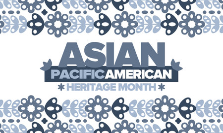 Asian Pacific American Heritage Month in May. Ð¡elebrates the culture, traditions and history of Asian Americans and Pacific Islanders in United States. Vector poster. Illustrationのイラスト素材