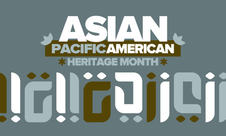 Asian Pacific American Heritage Month in May. Ð¡elebrates the culture, traditions and history of Asian Americans and Pacific Islanders in United States. Vector poster. Illustrationのイラスト素材