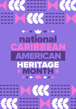 Caribbean American Heritage Month in June. Culture Month to the people of America. Celebrate annual with festival. Happy holiday. Poster, card, banner and background. Vectorのイラスト素材