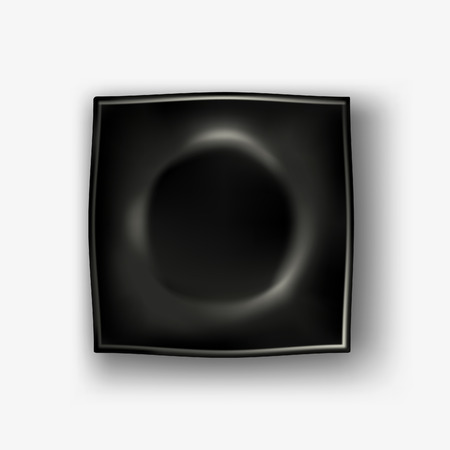 Black square plate isolated on white background. Empty plate. Vector.のイラスト素材