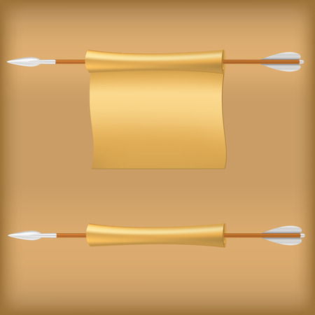 Antique arrow with scroll.のイラスト素材