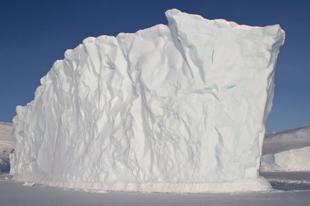 iceberg frozen into the ocean near the Antarctic Islands