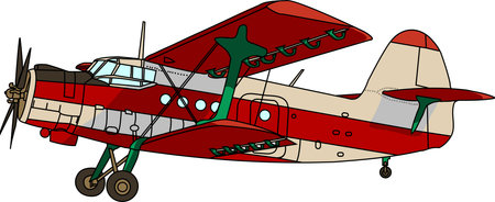 vector red white light multipurpose aircraft propeller isolated on white のイラスト素材