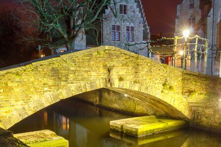 Saint-Bonifacius Bridge at night.  Bruges.の写真素材