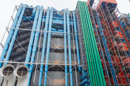 Paris, France - December 19, 2014: National Center of Art and Culture Georges Pompidou. One of the famous and most visited tourist attractions in Paris.のeditorial素材