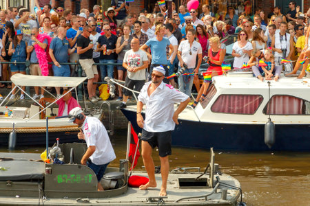 Amsterdam, Netherlands - August 2, 2014:  Participants of the annual event for the protection of the rights of gays, lesbians and civil equality.のeditorial素材