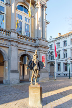 Bruges Belgium December 28 2014: Sculpture fowler Papageno from Mozart39s operaのeditorial素材