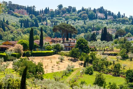 View of Florence from Fort Belvedere on the hill of Boboli.の写真素材